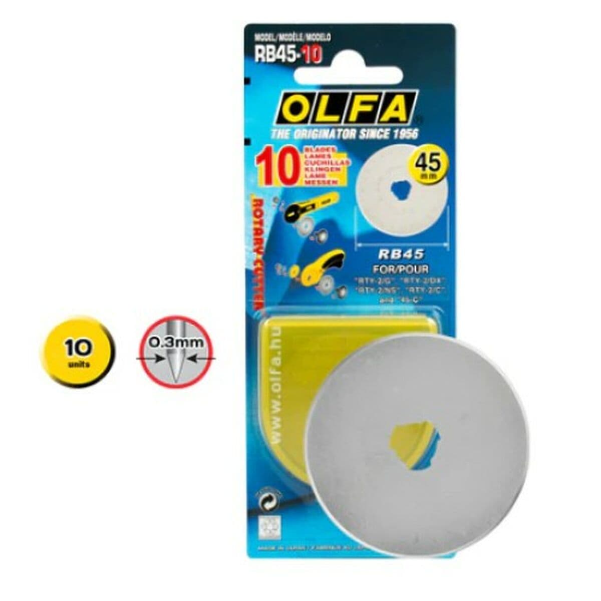 Disco da taglio Olfa 45 X 0,3 MM 10 Pezzi