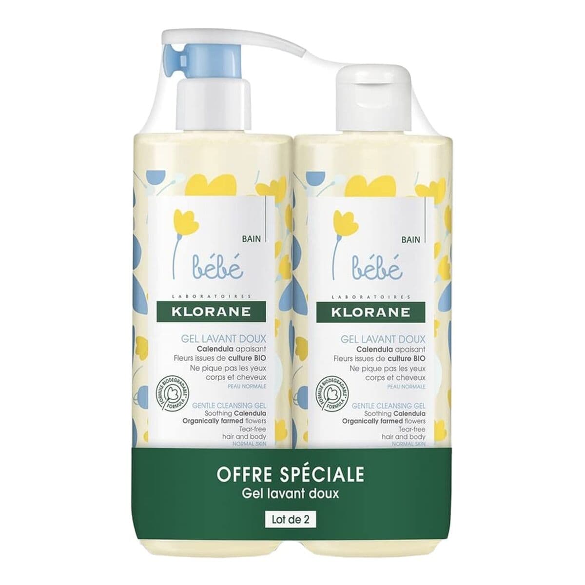 Gel Bagno Klorane Bebe Duo 2 x 500 ml