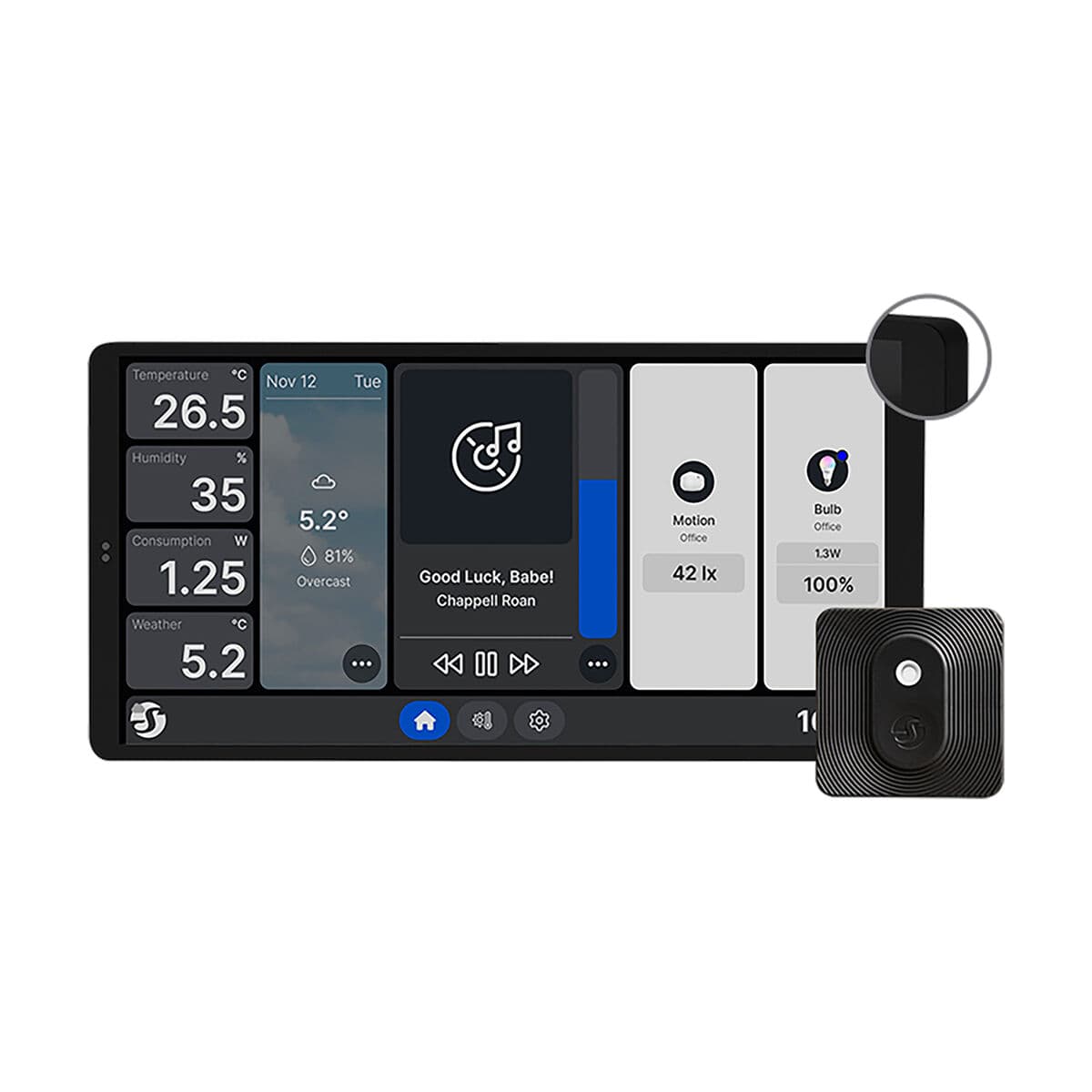 Pannello di controllo Shelly WALL DISPLAY X2(BL)+BLUHT(BLK)