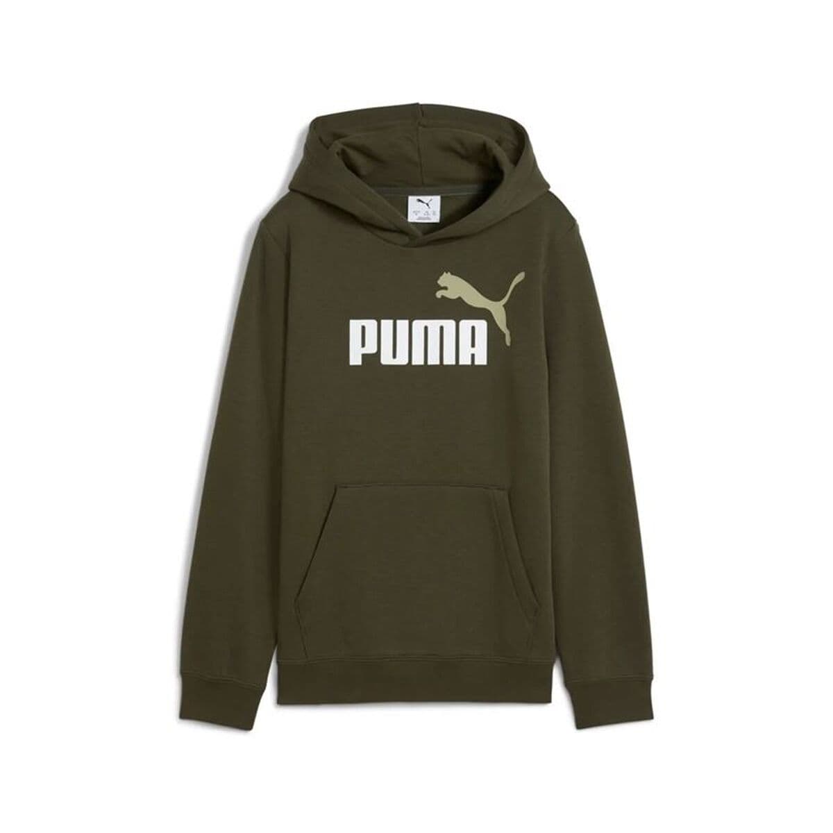 Felpa con Cappuccio Bambino Puma Essentials 2 Color No.1 Verde scuro Oliva