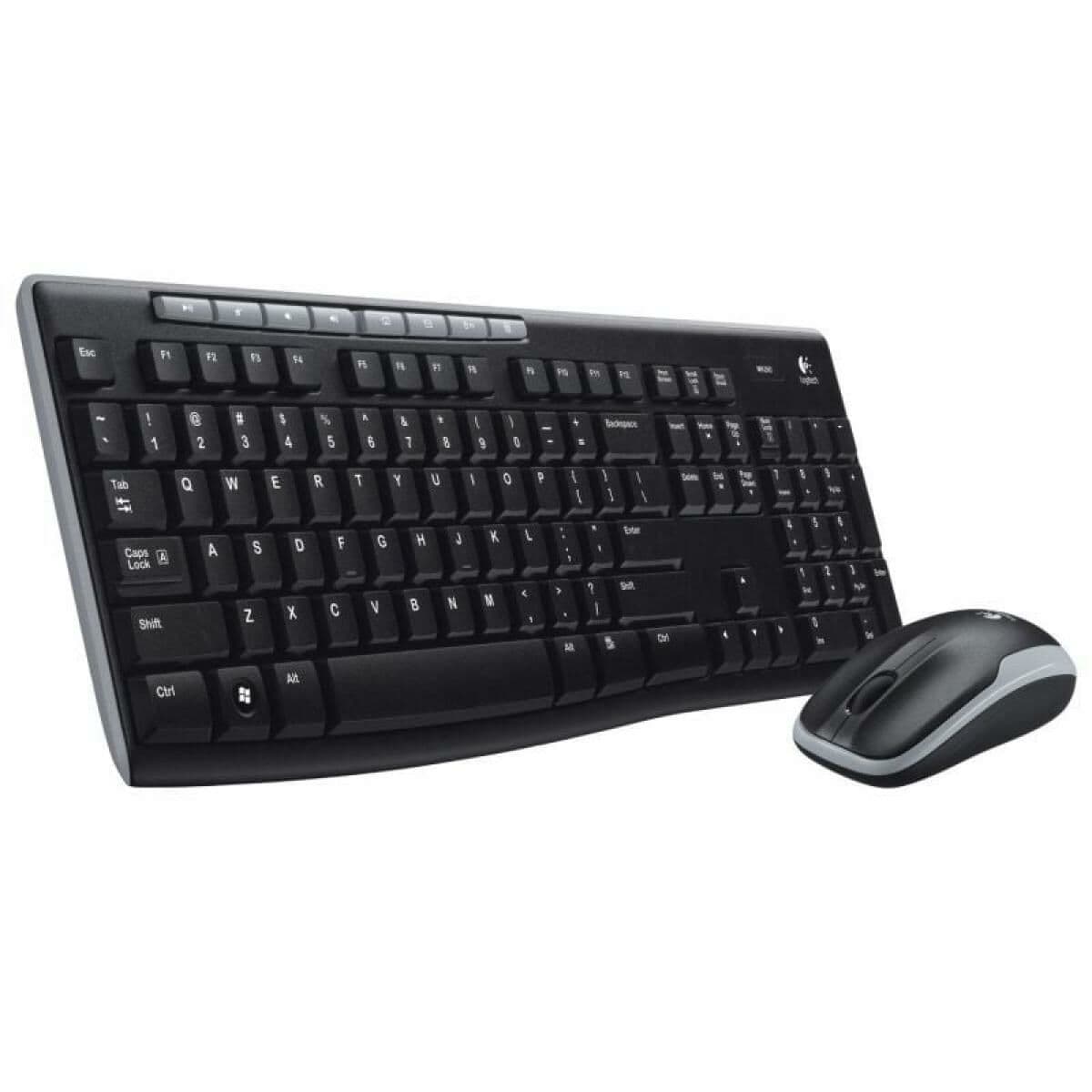 Tastiera e Mouse Ottico Logitech MK270 Nero Qwerty in Spagnolo QWERTY
