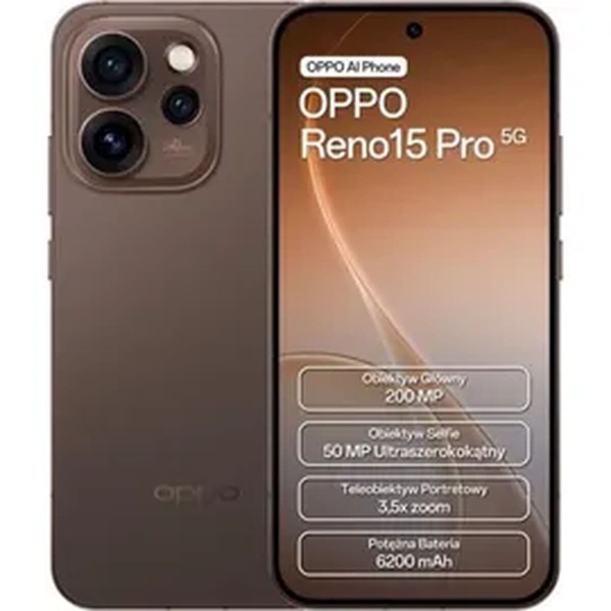 Smartphone Oppo RENO 15 PRO Octa Core Mediatek Dimensity 8450 12 GB RAM 512 GB Nero 6,3"