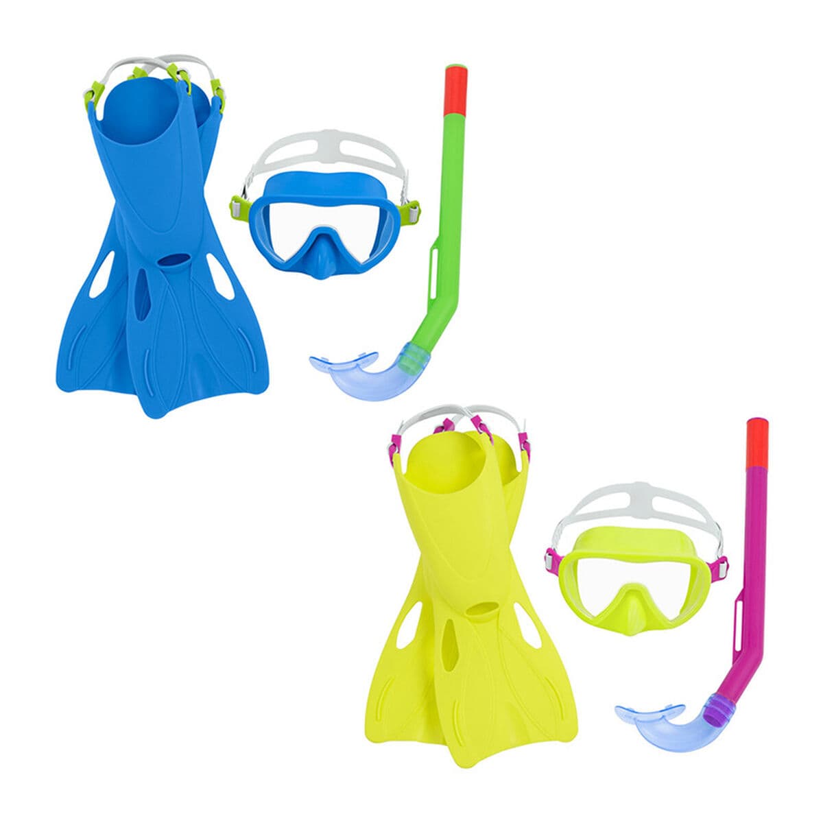 Bestway Set Snorkel Junior Cinturino Anatomico Colore Misto 37-41 +7 Anni Spiaggia e Piscina 25019