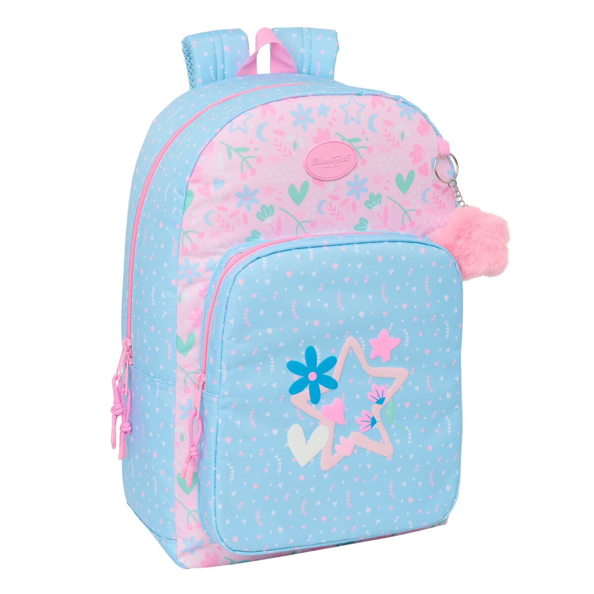 Zaino Scuola BlackFit8 Smile Azzurro Rosa 30 x 46 x 14 cm