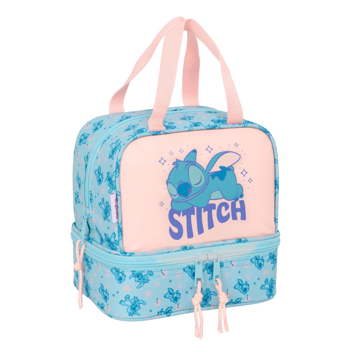 Portamerenda Lilo & Stitch Ohana Azzurro Rosa 20 x 20 x 15 cm