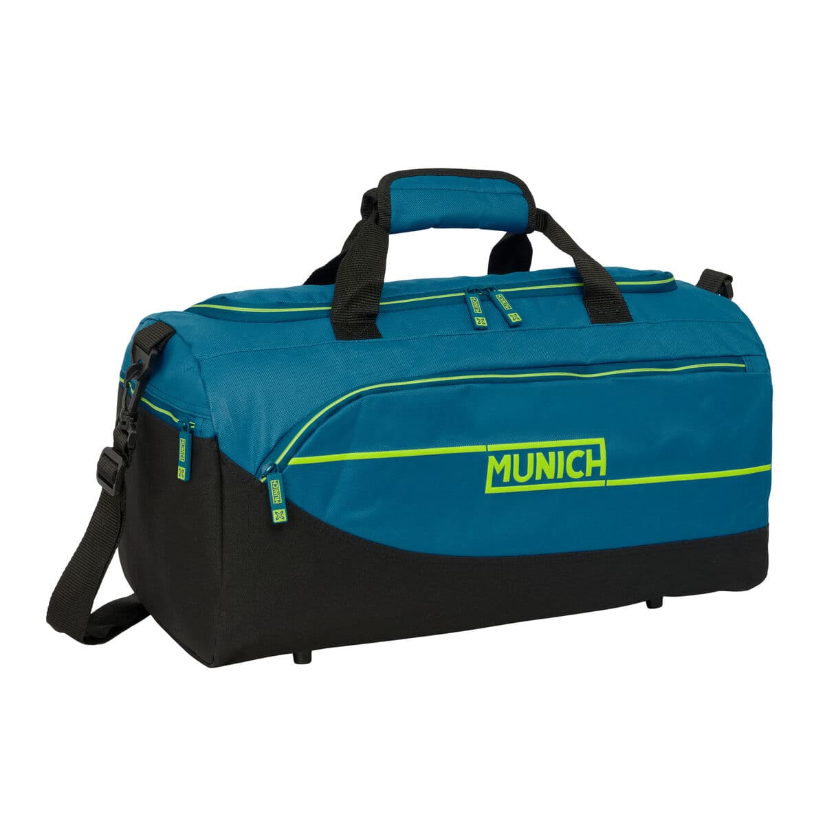 Borsa da Palestra Munich Land Nero Verde 50 x 25 x 25 cm