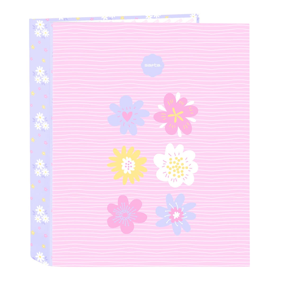 Raccoglitore ad anelli Safta Bouquet Rosa Lilla A4 27 x 33 x 6 cm