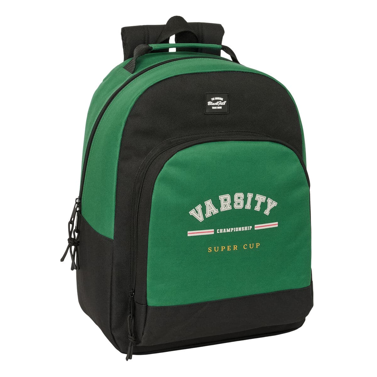 Zaino Scuola BlackFit8 Varsity Nero Verde 32 x 42 x 15 cm