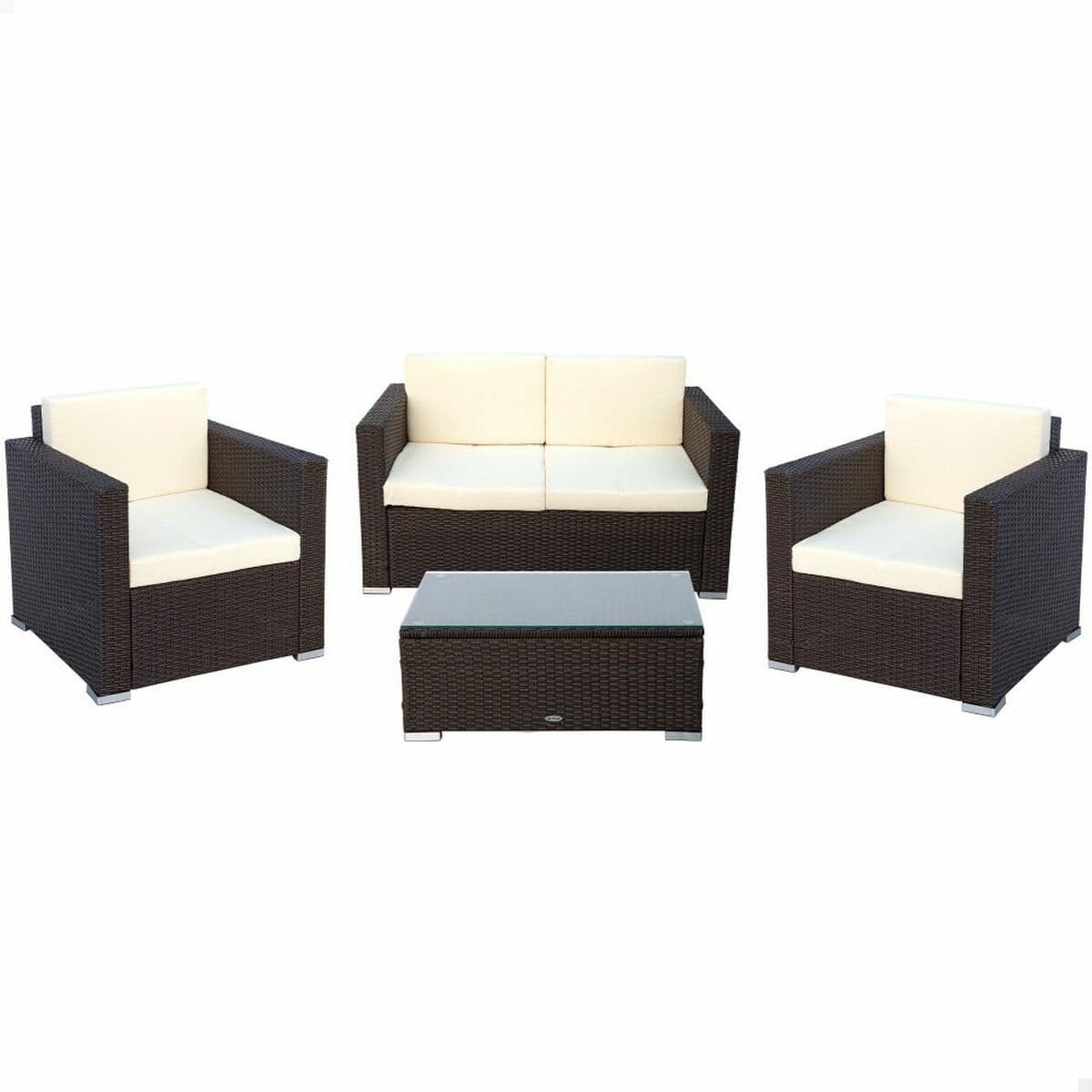 Mobili da giardino Aktive Nero Crema 128 x 72 cm