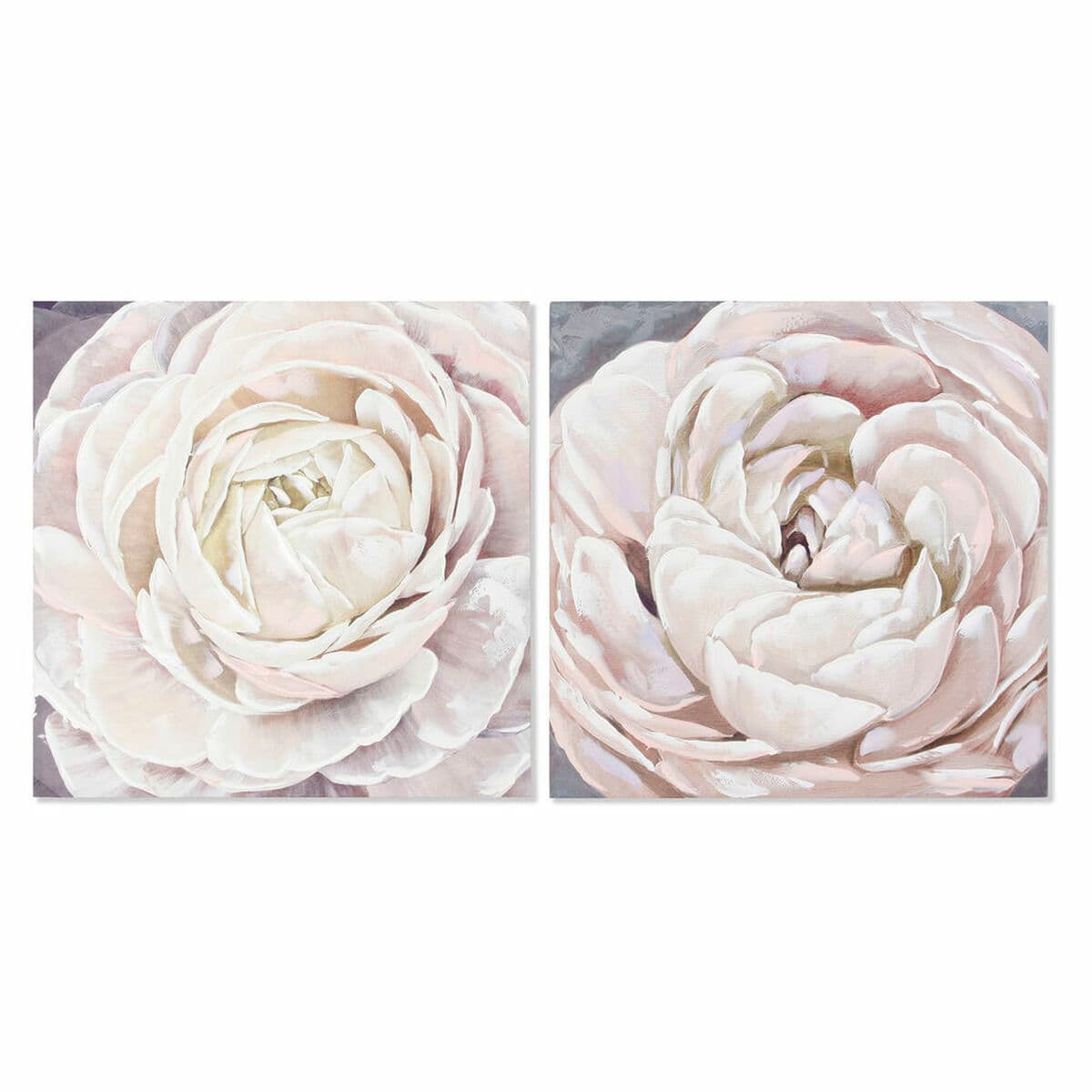Tela DKD Home Decor Tela Legno MDF 80 x 3 x 80 cm Fiore