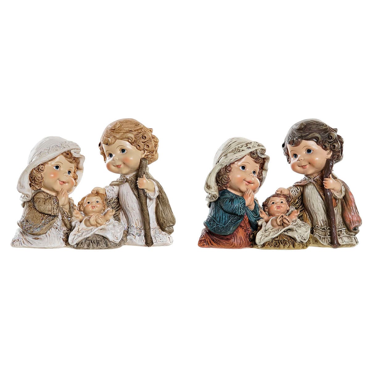 Presepe di Natale DKD Home Decor Resina Multicolore (16 x 9 x 12 cm) (2 Unità)
