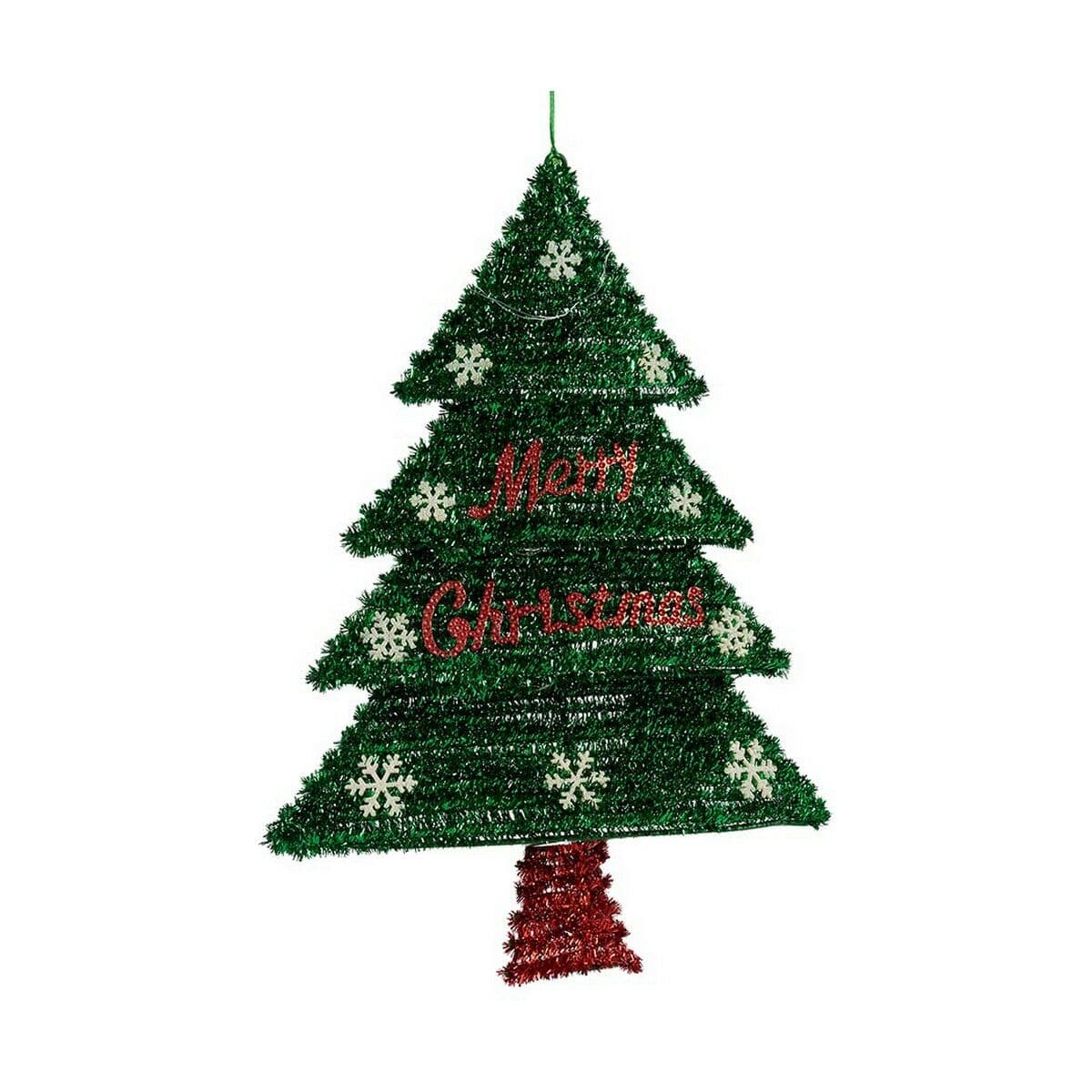 Albero di Natale Krist+ Rosso Verde Argentato Argento polipropilene PET Plastica 44 x 58,8 x 7 cm Albero di Natale