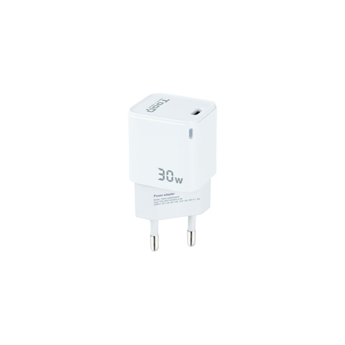 Caricabatterie da Parete TooQ TQWC-GANPD30WT Bianco 30 W