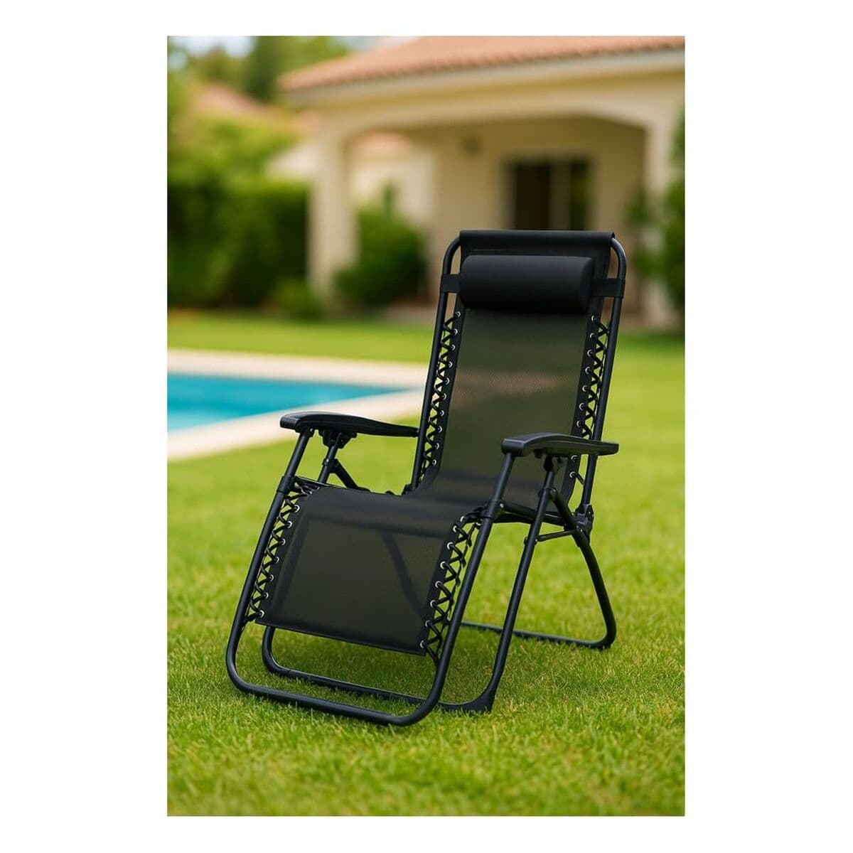 Sedia Pieghevole Marbueno Nero 90 x 108 x 66 cm