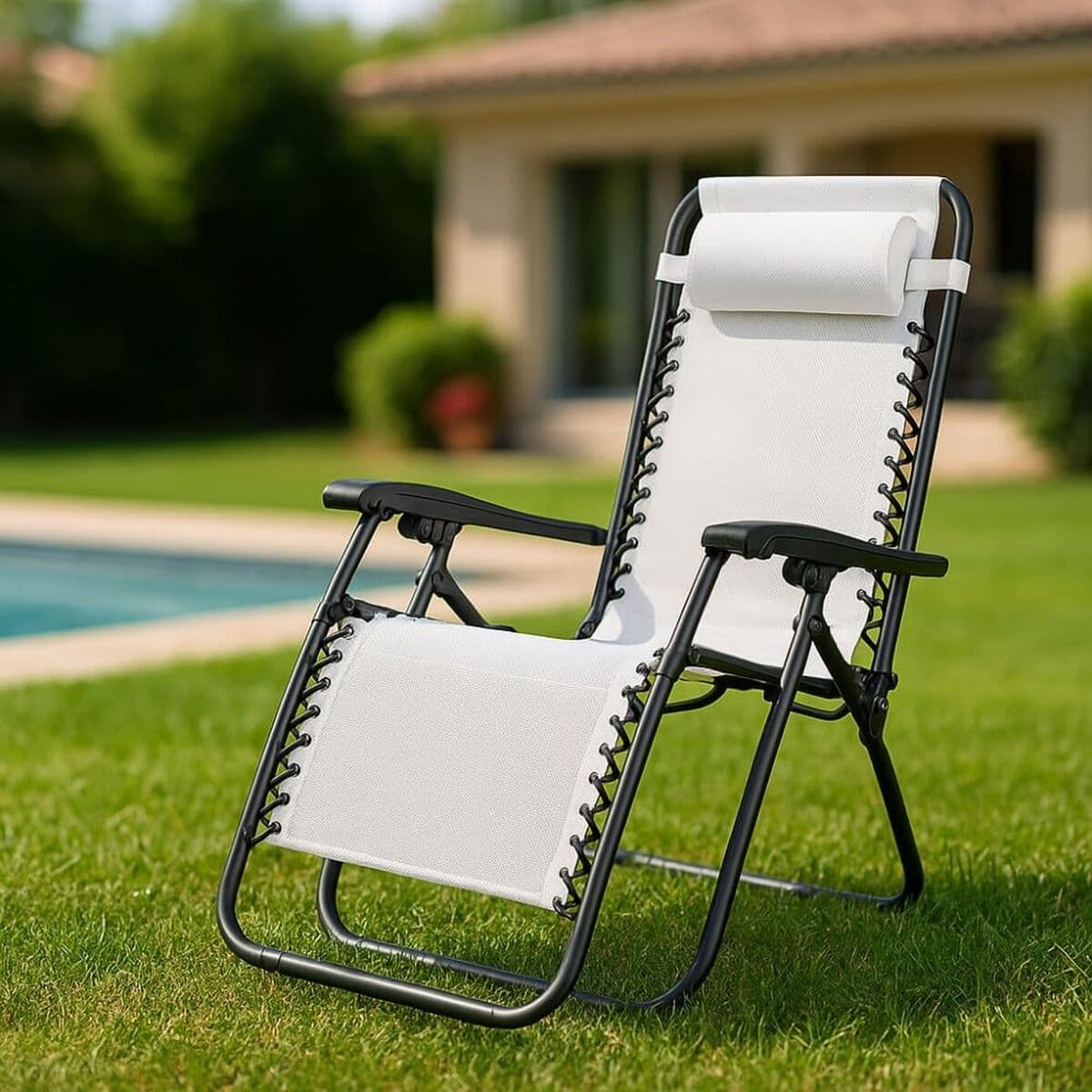 Sedia Pieghevole Marbueno Grigio 90 x 108 x 66 cm