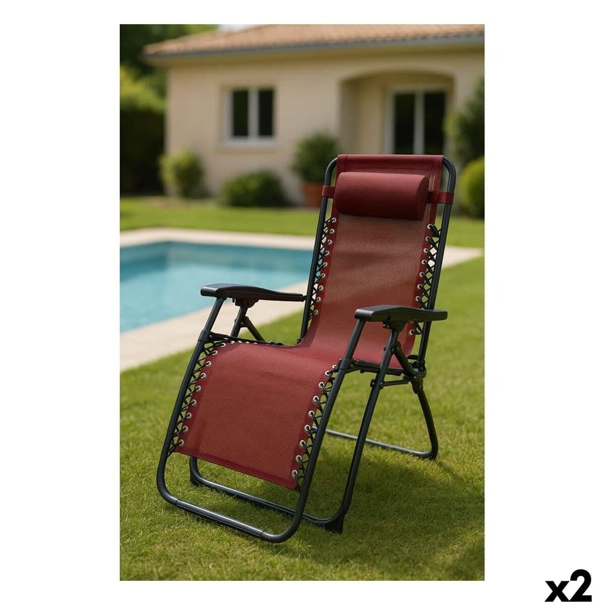 Sedia da Campeggio Pieghevole Marbueno Bordeaux 2 Unità