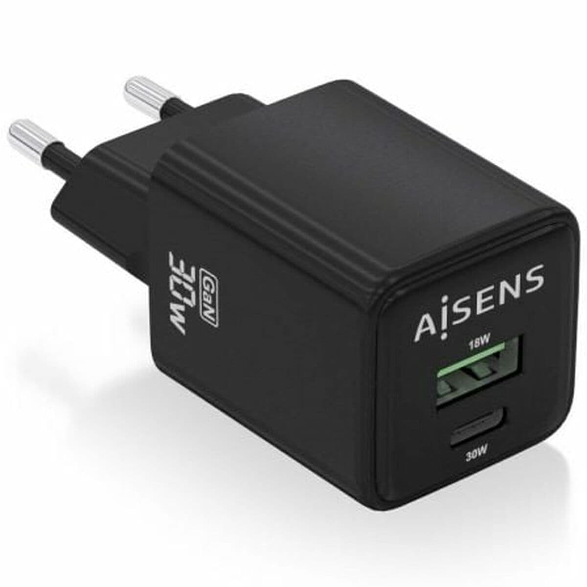 Caricabatterie da Parete Aisens ASCH-30W2P038-BK Nero Multicolore 33 W