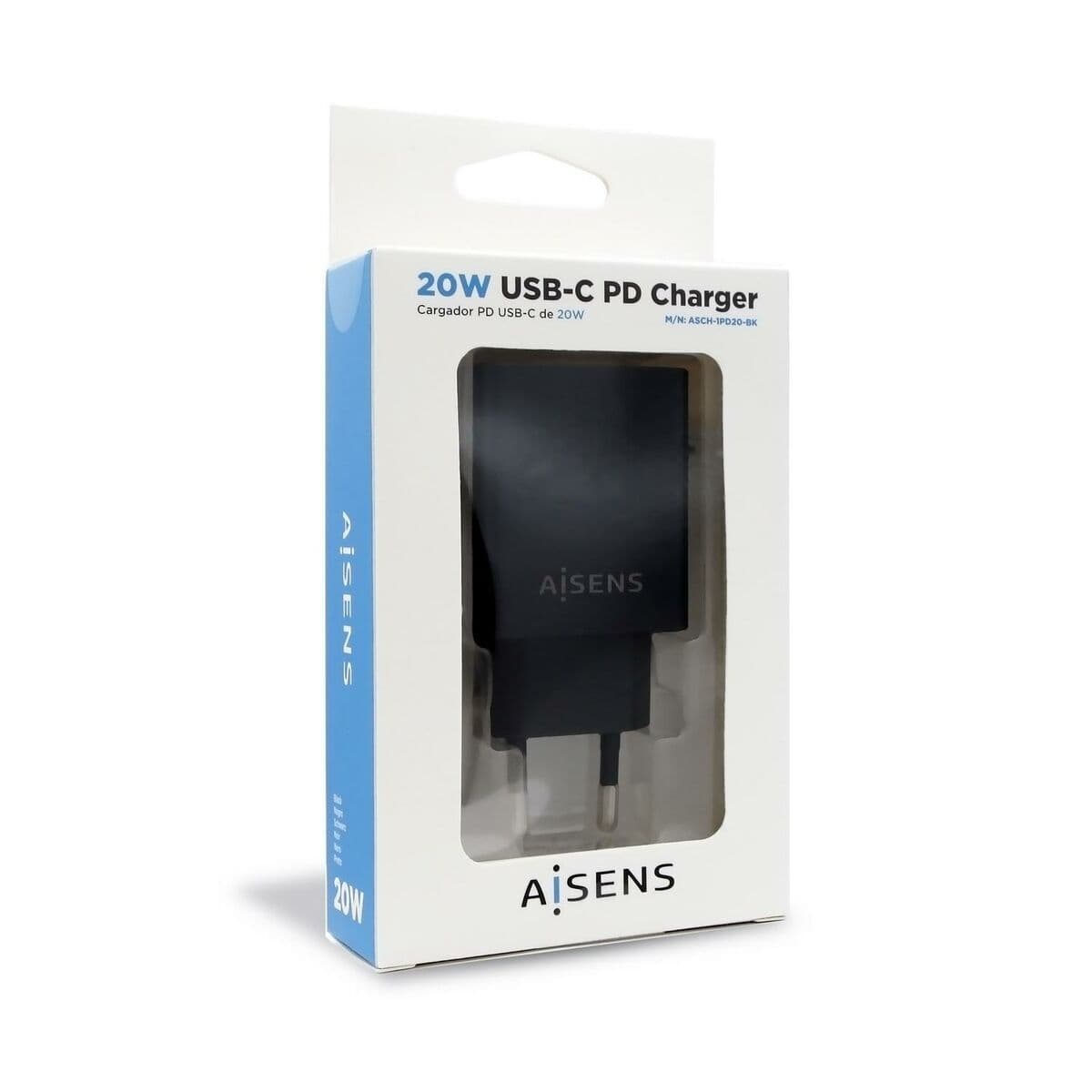 Caricabatterie Aisens ASCH-1PD20-BK Nero 20 W