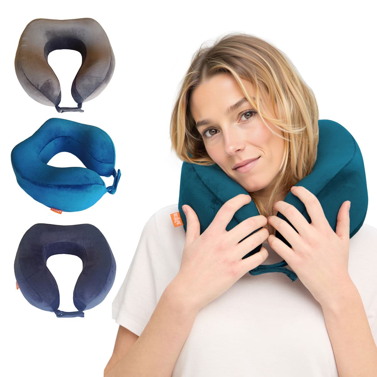 Cuscino da Viaggio Scape Travel Azzurro Grigio