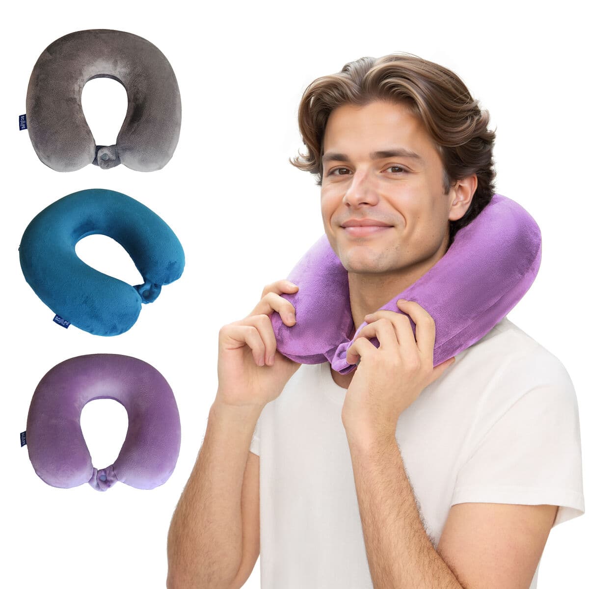 Cuscino da Viaggio Scape Travel Azzurro Grigio Lilla