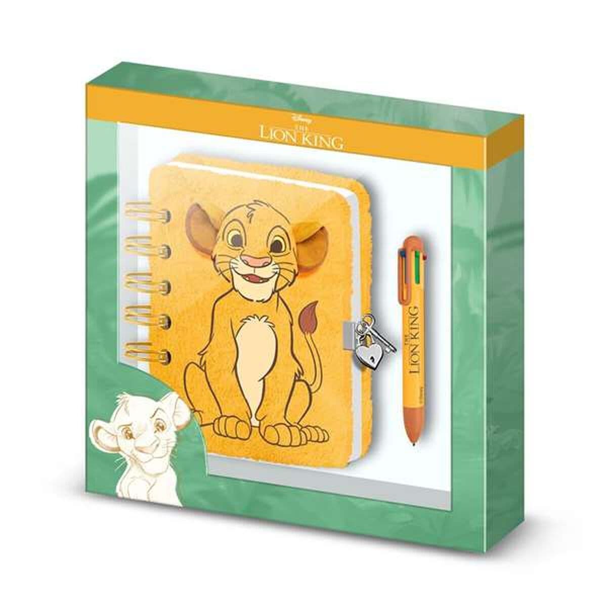 Quaderno ad Anelli con Penna The Lion King Giallo 24 x 23 x 2,5 cm A5