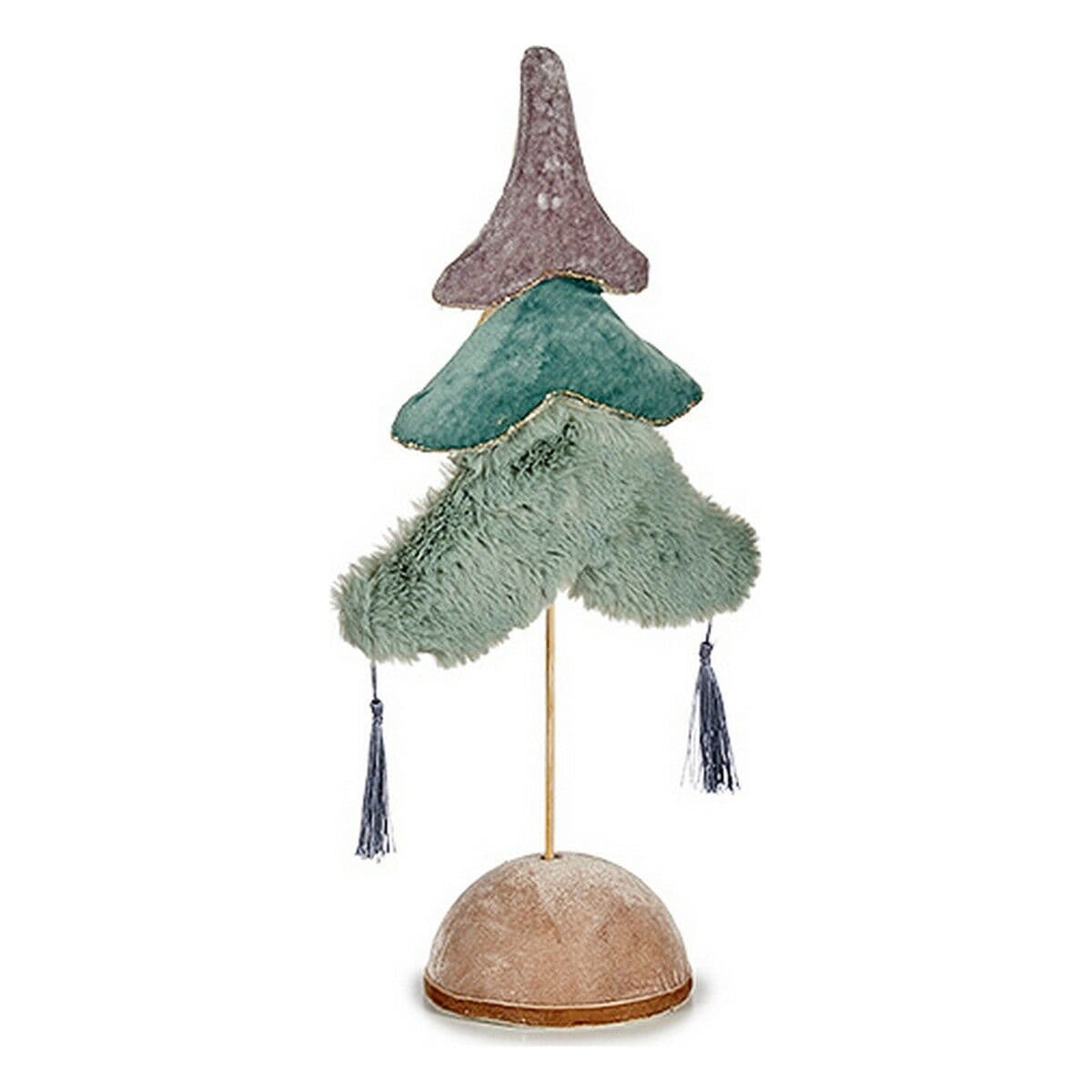 Albero di Natale Krist+ Azzurro Multicolore Turchese Argentato Argento Poliestere Legno 12 x 43 x 22 cm 22 x 43 x 12 cm