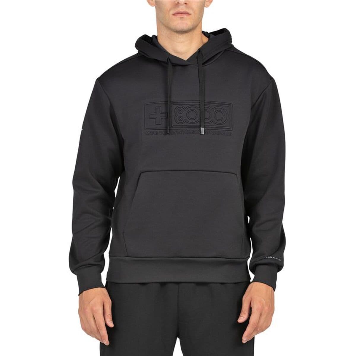 Felpa con Cappuccio Uomo +8000 Esnou Nero