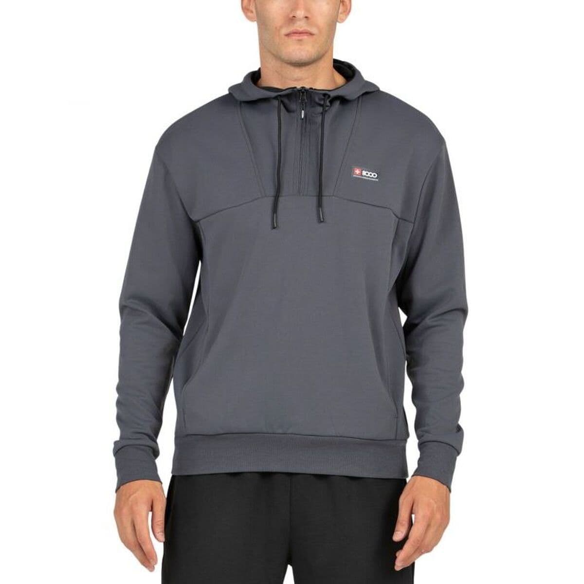 Felpa con Cappuccio Uomo +8000 Esvein Grigio scuro