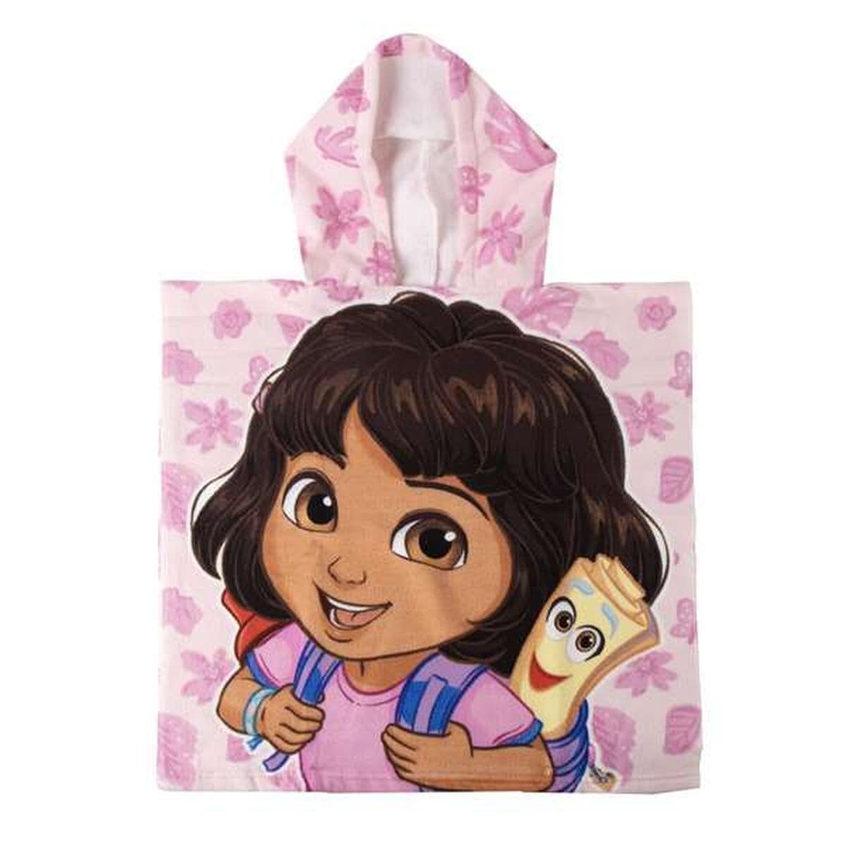 Poncho-Asciugamano con Cappuccio Dora The Explorer Rosa chiaro 55 x 77 cm