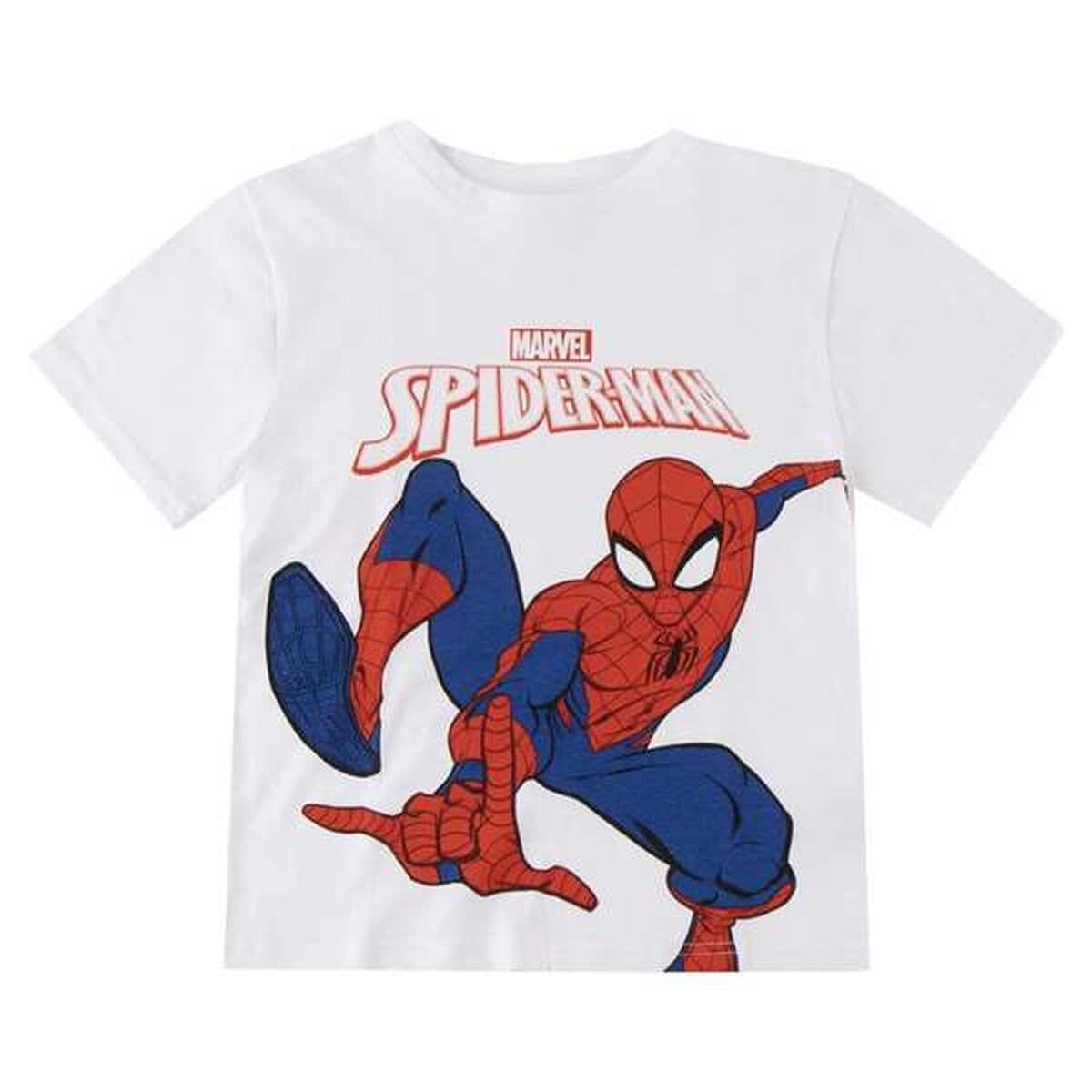 Maglia a Maniche Corte per Bambini Spider-Man Bianco