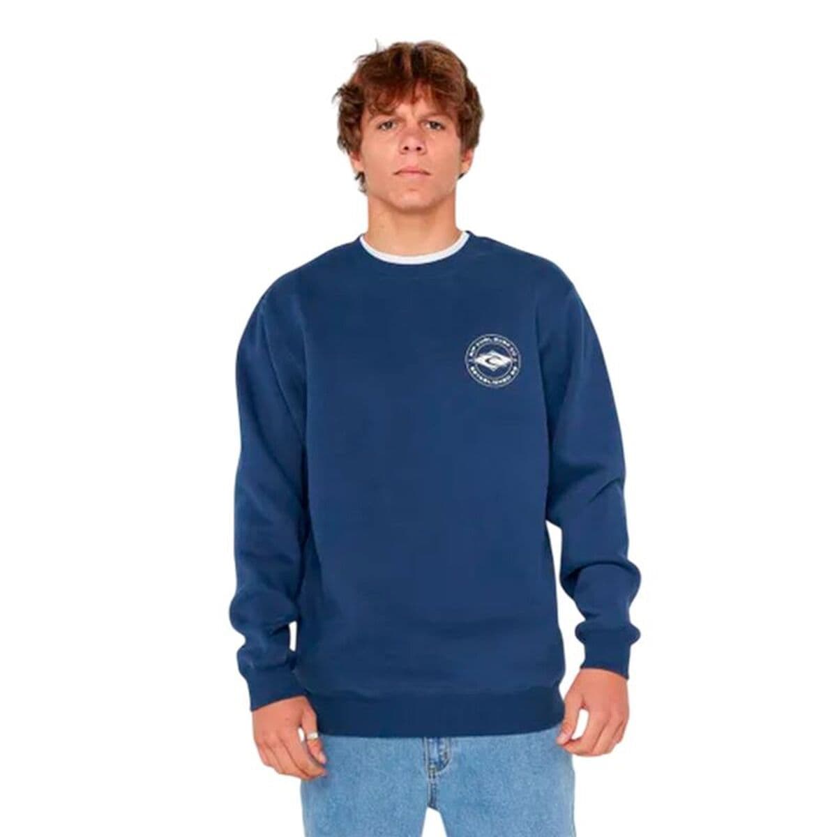 Felpa senza Cappuccio Uomo Rip Curl Staple Crew Azzurro Blu Marino