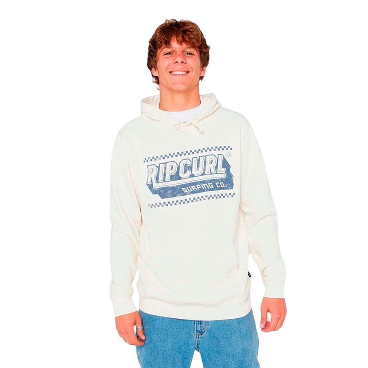 Felpa con Cappuccio Uomo Rip Curl Down The Line Hood Bianco