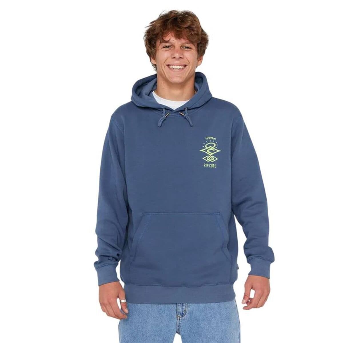 Felpa con Cappuccio Uomo Rip Curl Search Icon Hood Azzurro