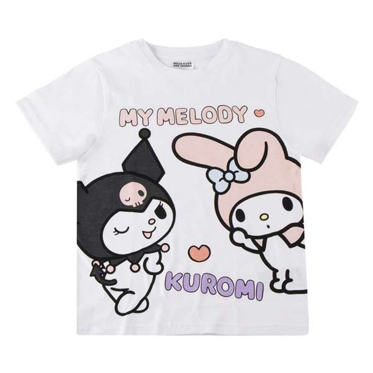 Maglia a Maniche Corte per Bambini Hello Kitty Bianco