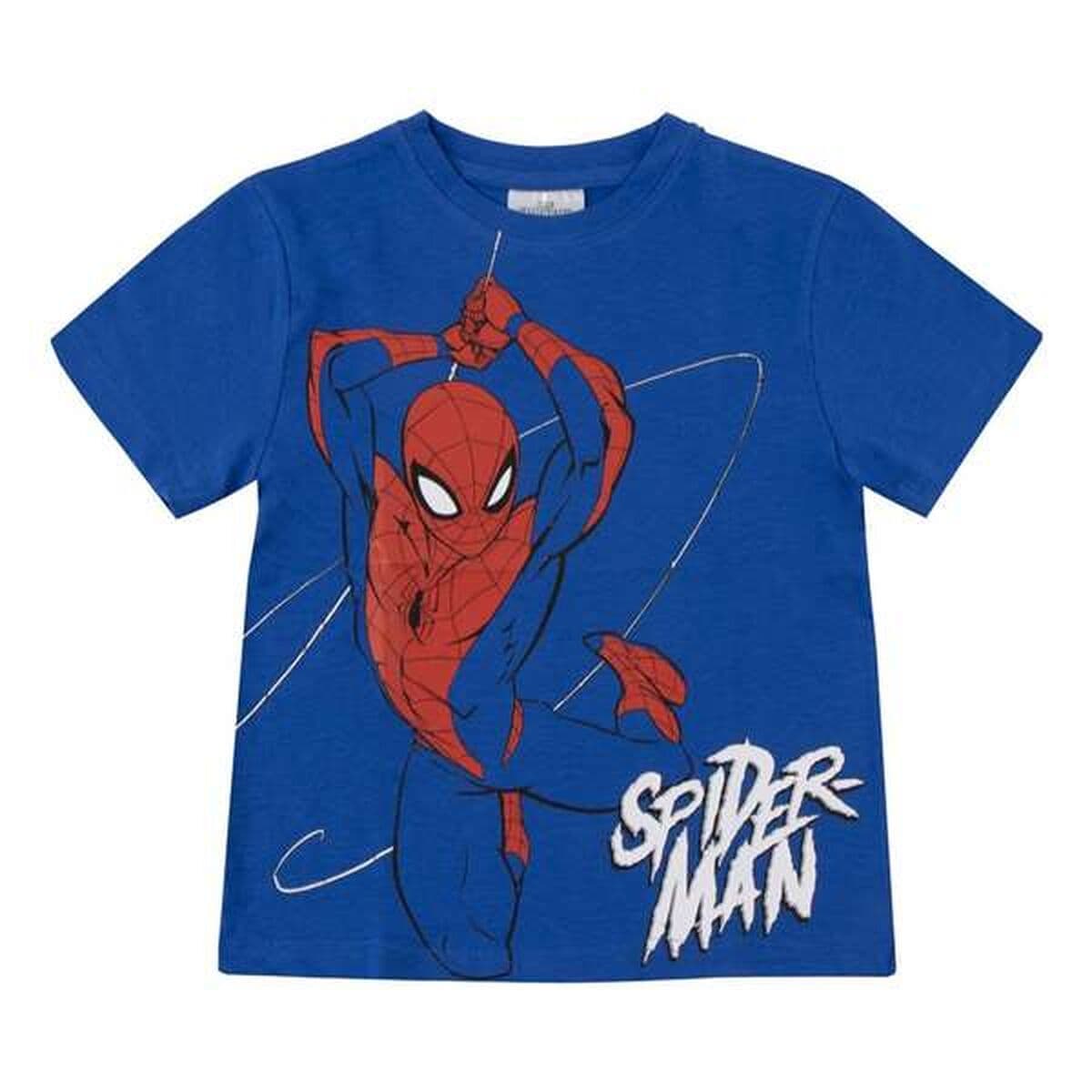Maglia a Maniche Corte per Bambini Spider-Man Azzurro