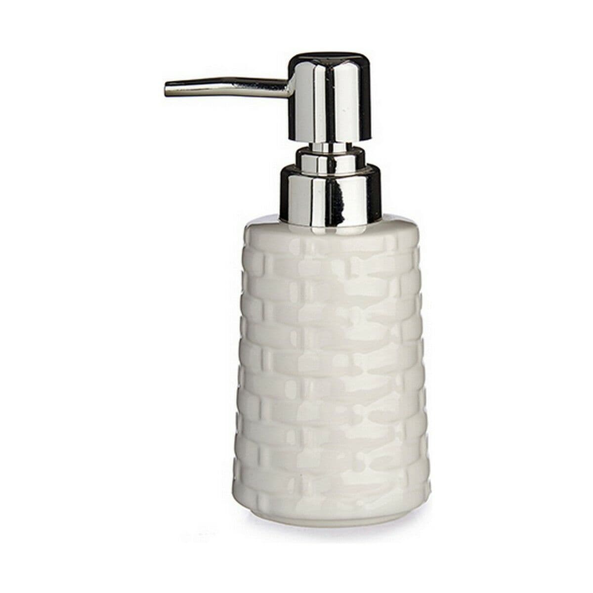 Dispenser di Sapone Berilo Bianco Argentato Ceramica 150 ml (6 Unità)