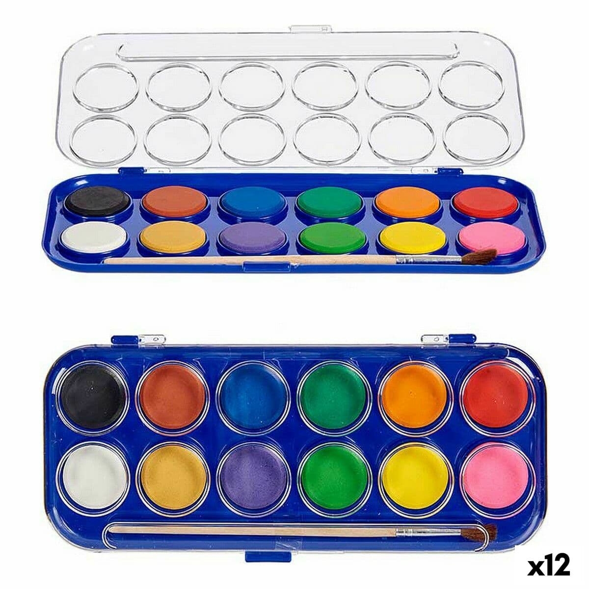 Acquerelli Pincello 12 colori (12 Unità)