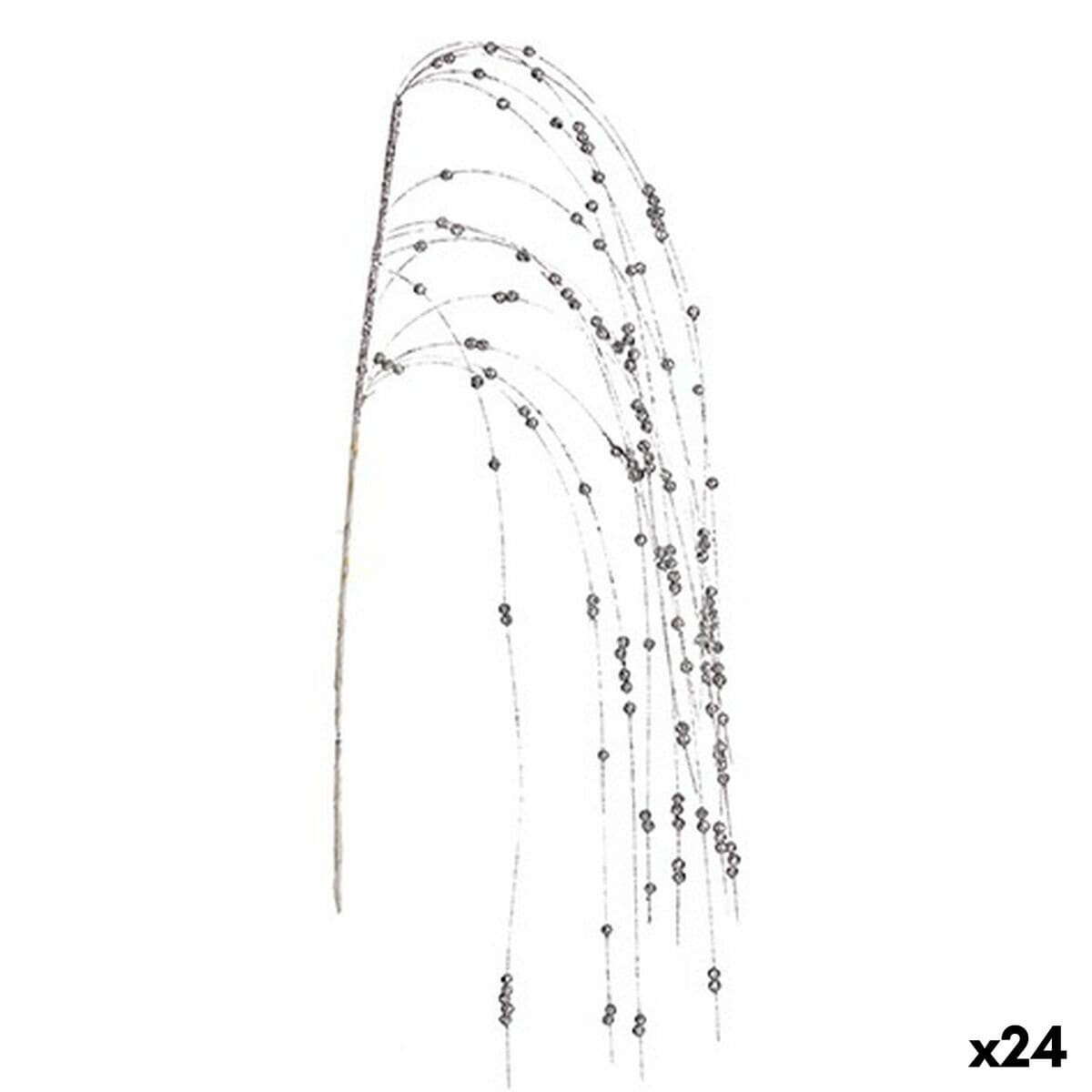 Ramo Krist+ Argentato Bacche 100 x 3 x 5 cm (24 Unità)