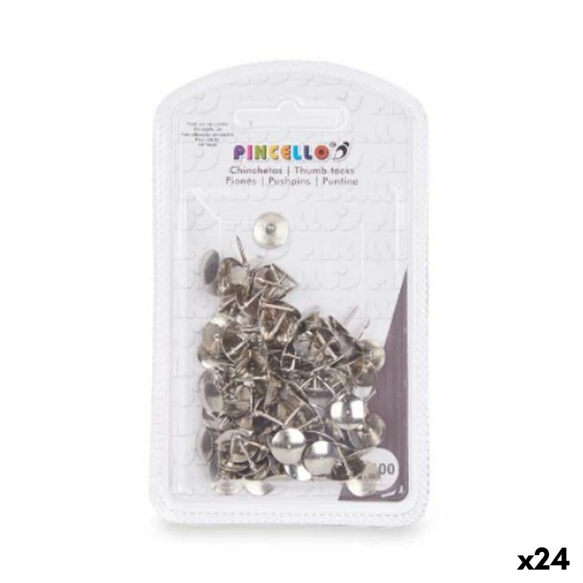 Puntine Pincello Argentato Metallo (24 Unità)
