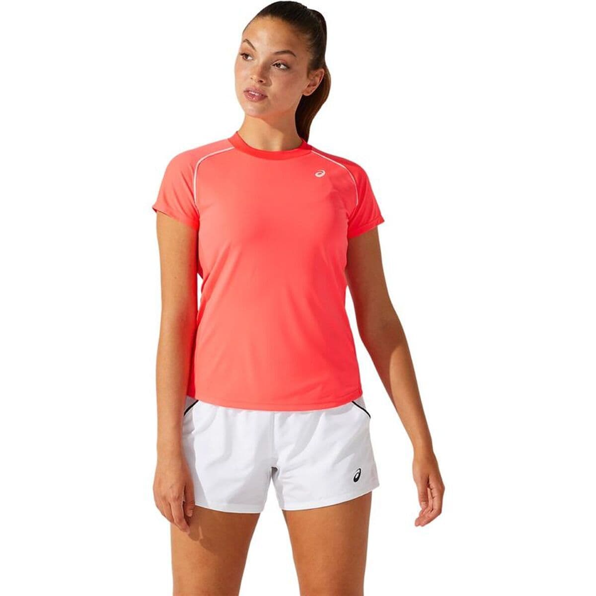 Maglia Sportiva a Maniche Corte Asics Court Piping W Corallo