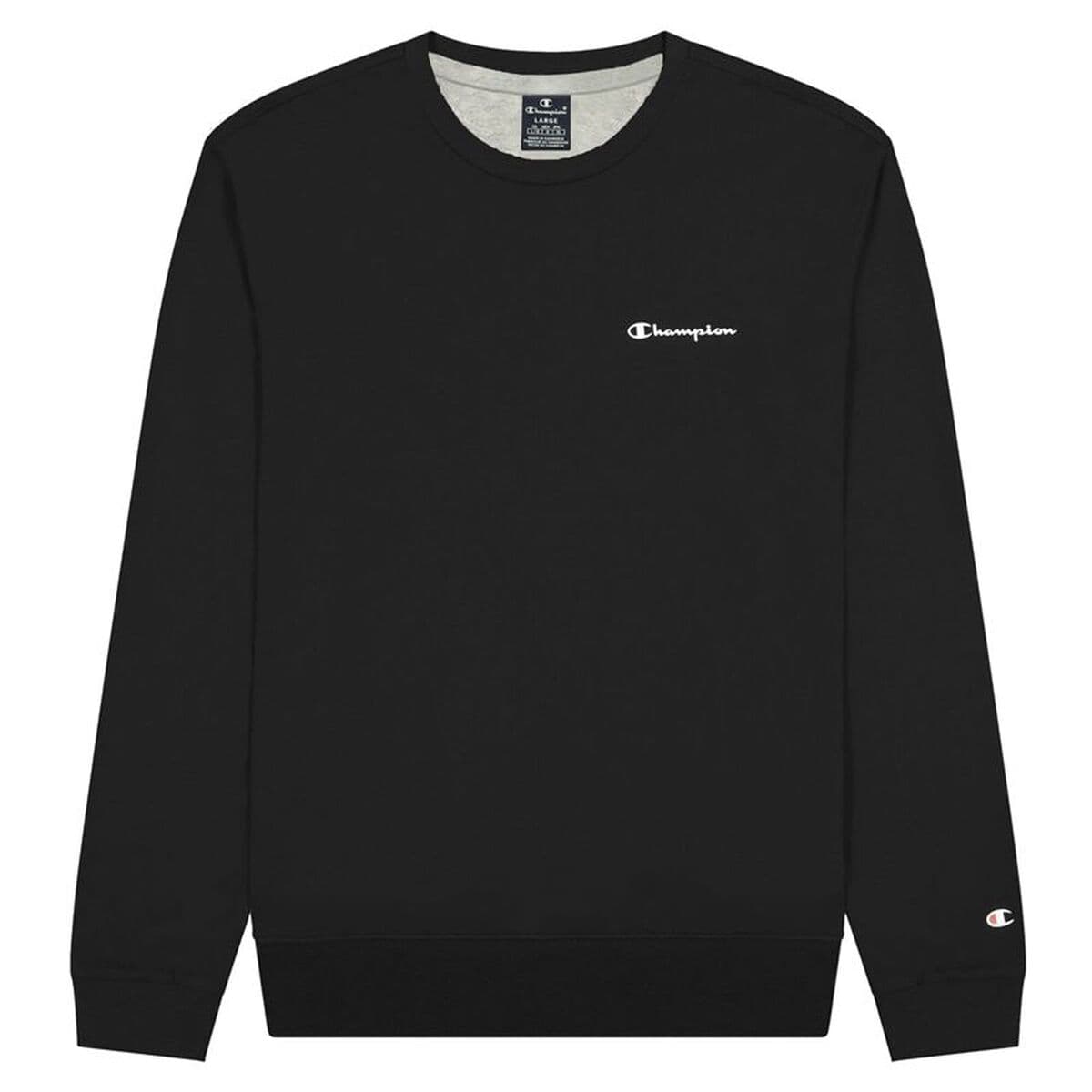 Felpa senza Cappuccio Uomo Champion Spliced Script Logo Nero