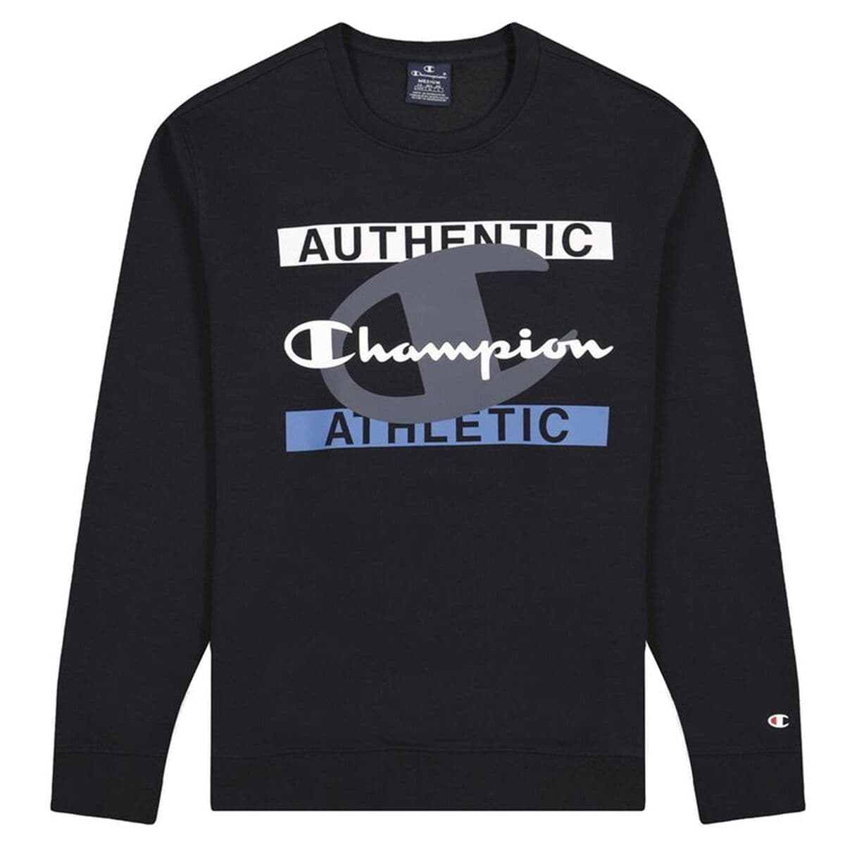 Felpa senza Cappuccio Uomo Champion Authentic Athletic M Nero