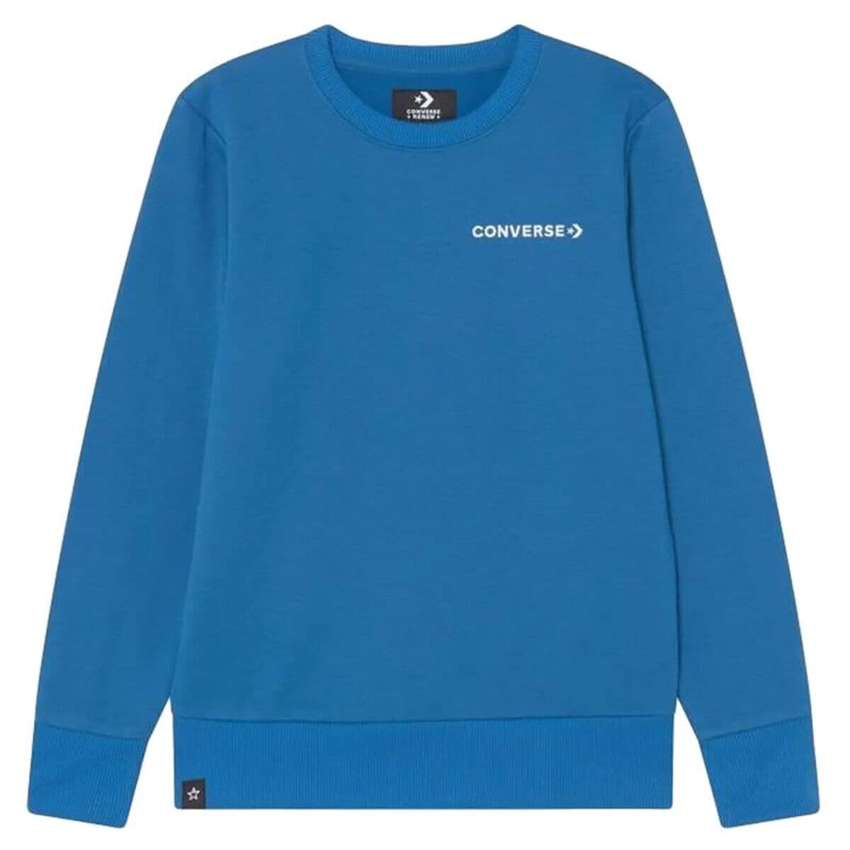 Felpa senza Cappuccio Bambino Converse WordMark Crew Azzurro