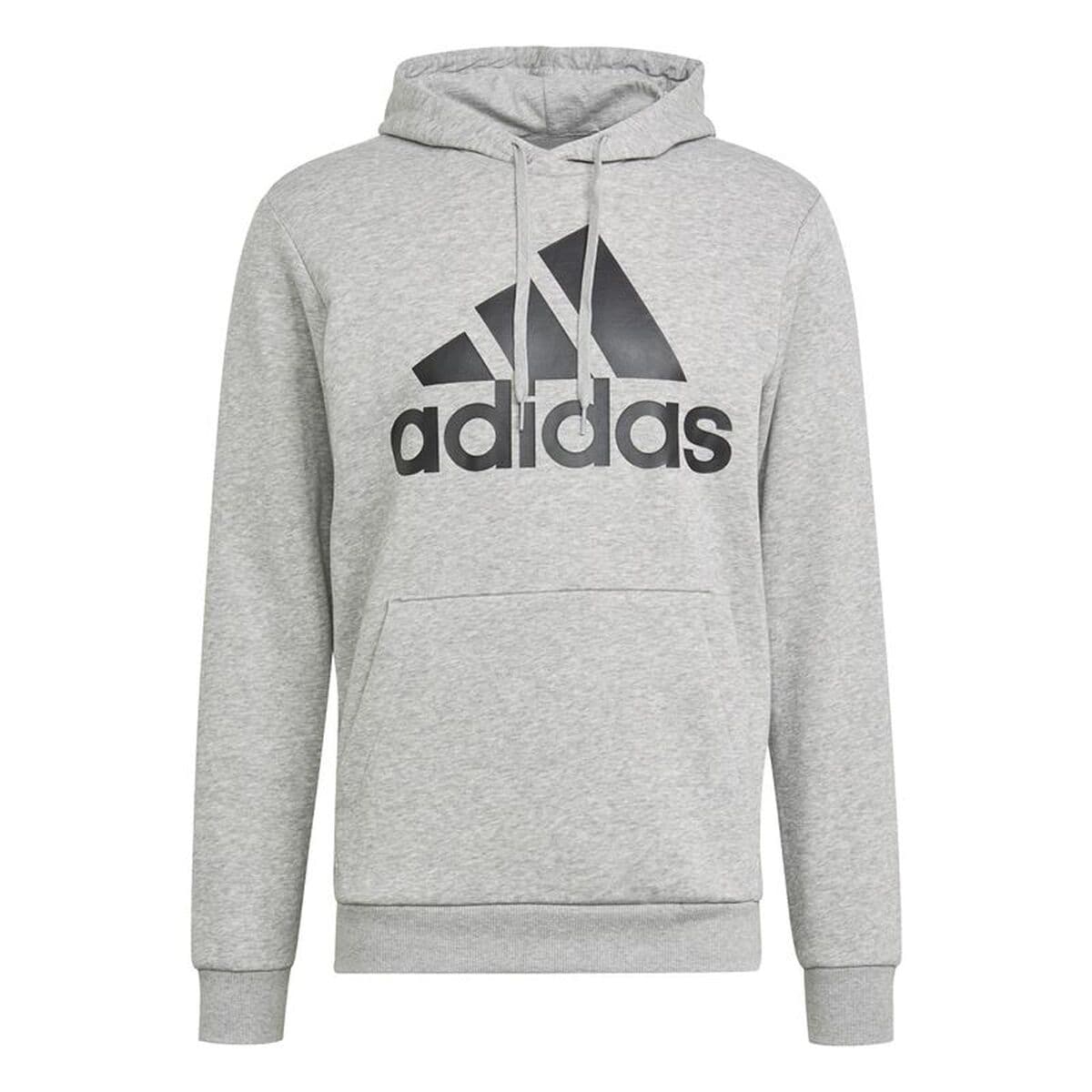 Felpa con Cappuccio Uomo Adidas Essentials Fleece Big Logo Grigio chiaro