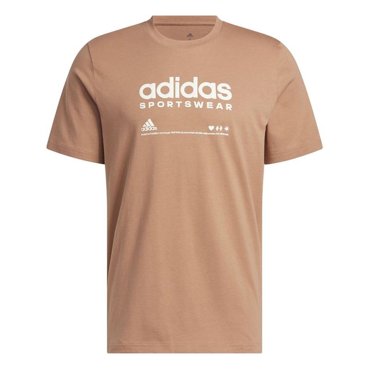 Maglia a Maniche Corte Uomo Adidas Lounge Marrone Chiaro