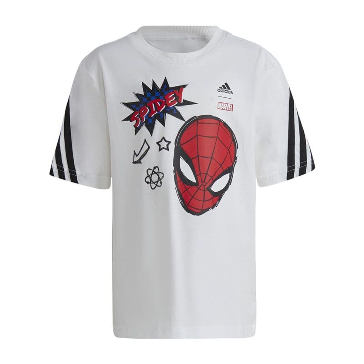 Maglia a Maniche Corte per Bambini Adidas Marvel Spider-Man Bianco