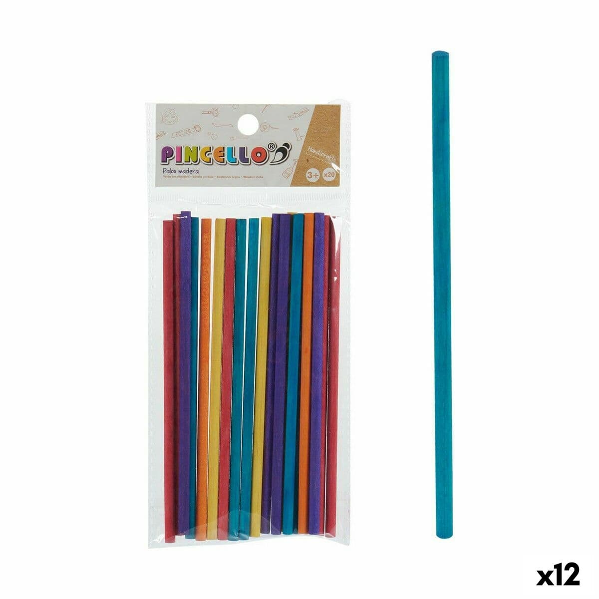 Bastoncini Pincello multicolore - 12 unità