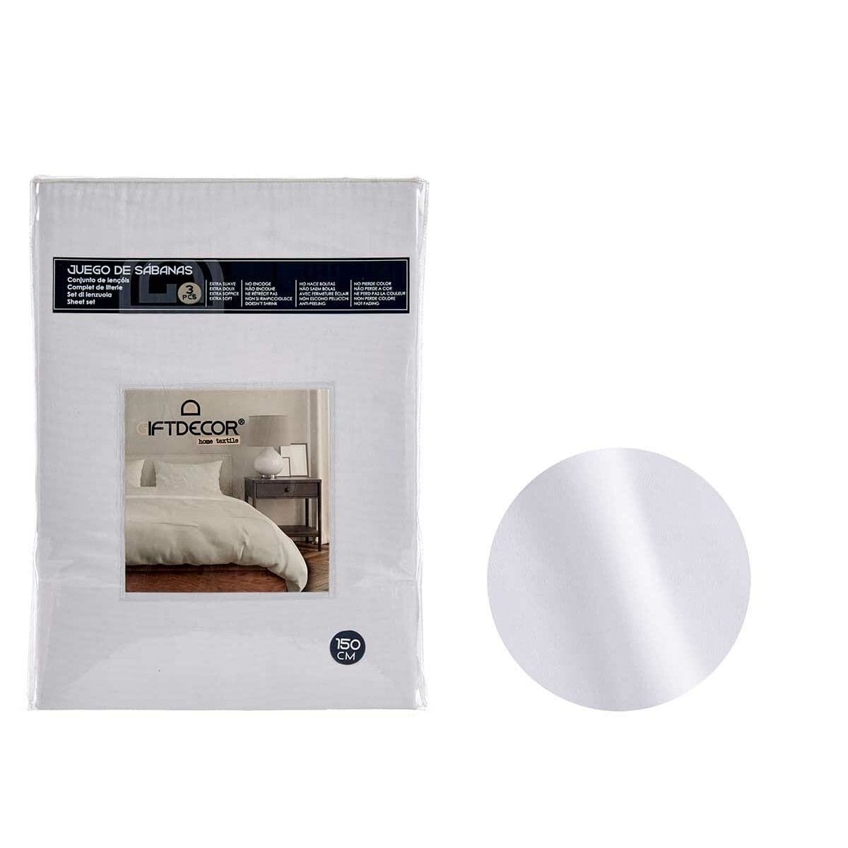 Set biancheria letto Gift Decor Bianco — 3 pezzi