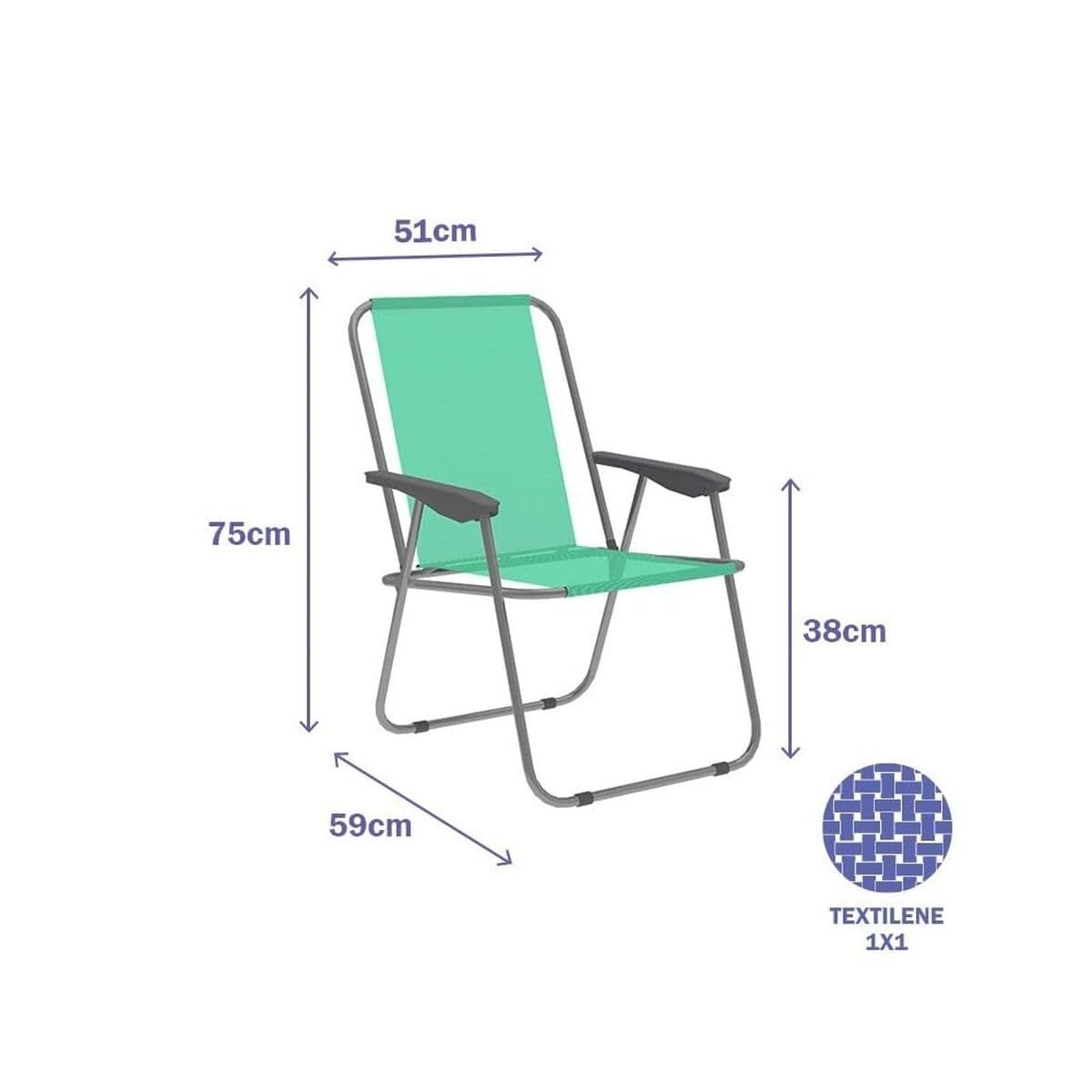 Folding Chair Marbueno Green 59 x 75 x 51 cm