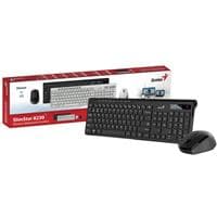 Genius SlimStar 8230 Bluetooth 5.3 and 2.4GHz Wireless Keyboard and Mouse Set, 12 Multimedia Function Keys, Full Size UK Layout, Optical Sensor Mouse, 1200dpi, Connect up to 3 devices simultaneously - Versione UK
